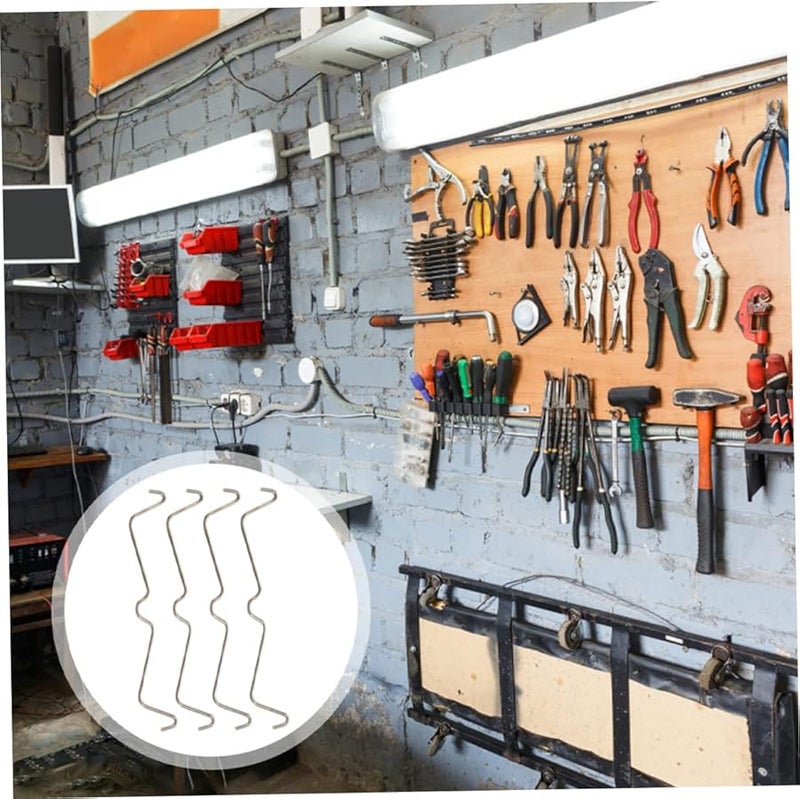 50 Pcs Stainless Steel Pegboard Hooks Clips Tool Organization Accessories Easy Install - Image 5